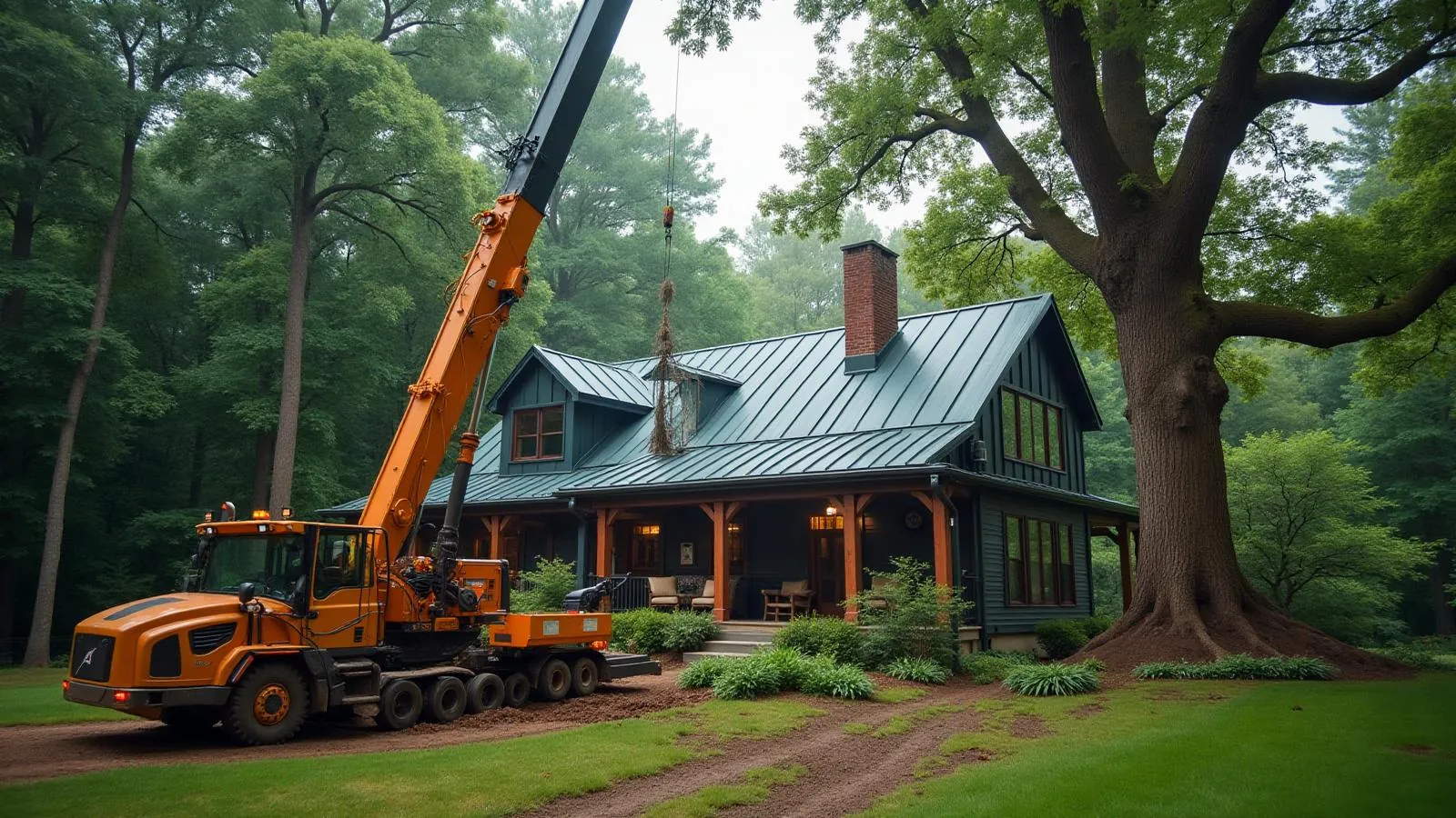 Forestry equipment, crane-assisted tree removal, and premium roofing—IronCelt Property Solutions
